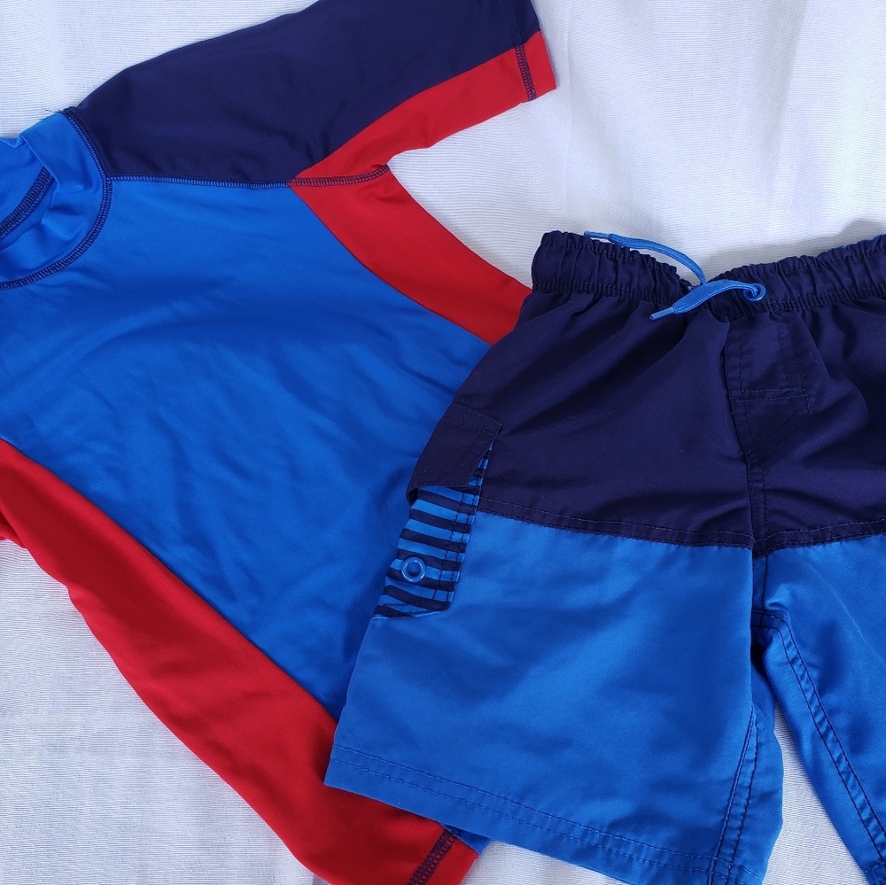 Cat & Jack Boys Swim shorts and rashguard